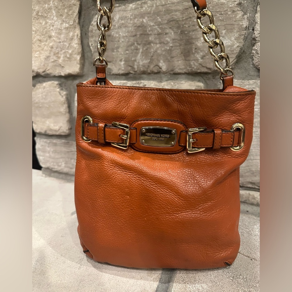 Michael Kors Orange Leather Crossbody Bag